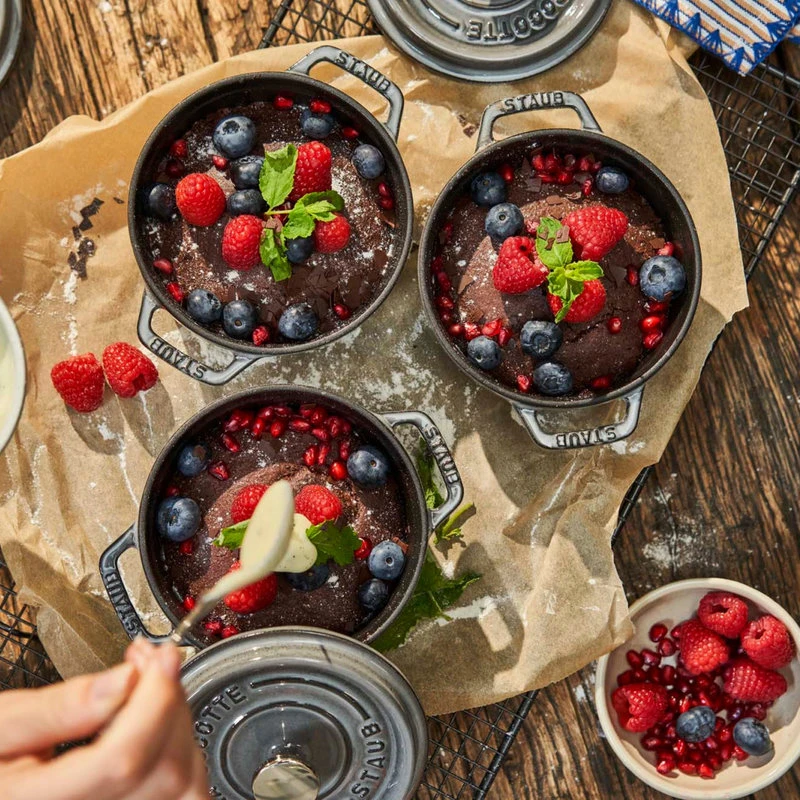 Staub Cast Iron 0.5-qt Round Cocotte - Graphite Grey 5 Staub Cast Iron 0.5-qt Round Cocotte - Graphite Grey - Image 3