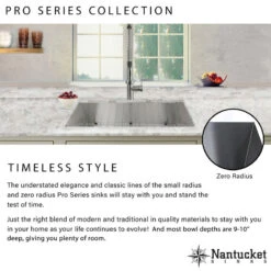Nantucket Sinks 15" Pro Series Zero Radius Undermount Stainless Bar/Prep Sink -Whole House Kitchenware 30b1911e0dd2b597 0248 w800 h800 b0 p0