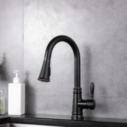 Single Handle High Arc Pull Out Kitchen Faucet In Oil Rubbed Bronze Finish -Whole House Kitchenware 35d137100f209c84 0097 w800 h800 b0 p0