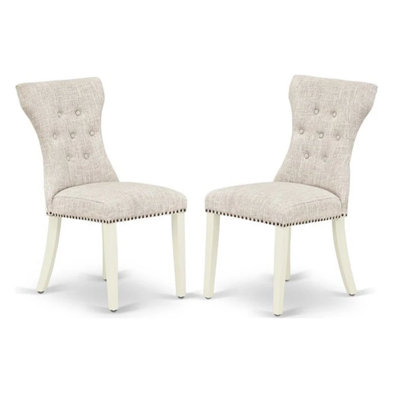 East West Furniture Capri 5-piece Wood Dining Set In Linen White/Doeskin 6 East West Furniture Capri 5-piece Wood Dining Set In Linen White/Doeskin - Image 4