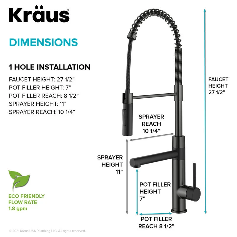 2-Function 1-Handle Pulldown Pot Filler Kitchen Faucet, Matte Black/Stainless 8 2-Function 1-Handle Pulldown Pot Filler Kitchen Faucet, Matte Black/Stainless - Image 6