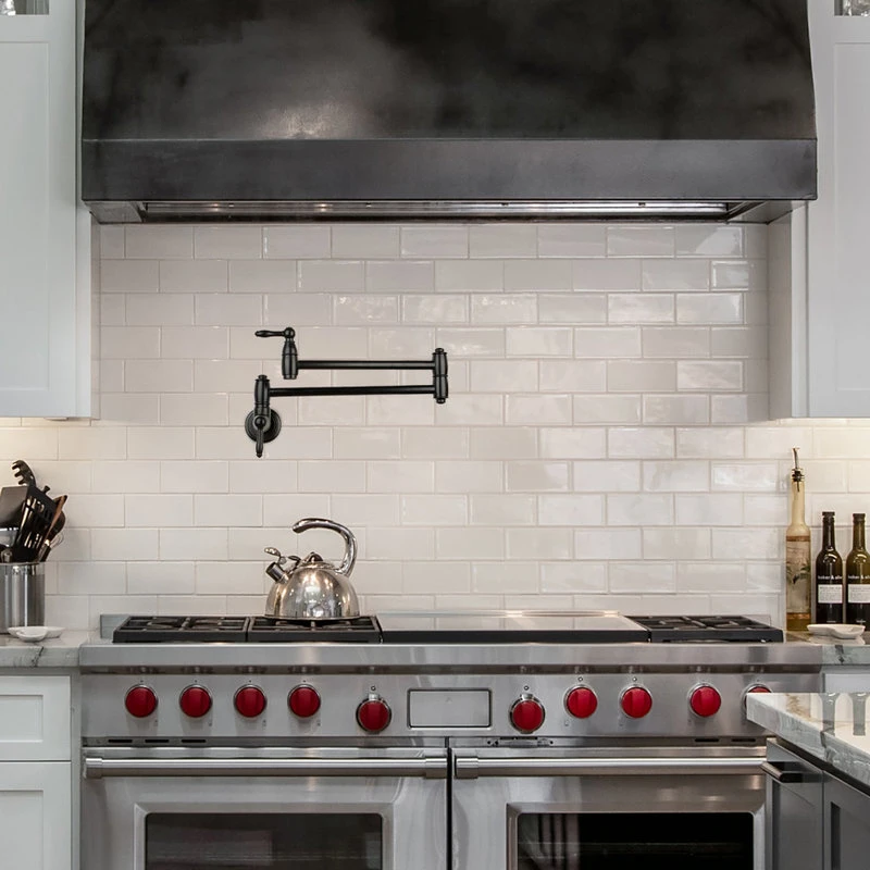 Copper Pot Filler Kitchen Faucet Wall-Mounted, Matte Black 6 Copper Pot Filler Kitchen Faucet Wall-Mounted, Matte Black - Image 4