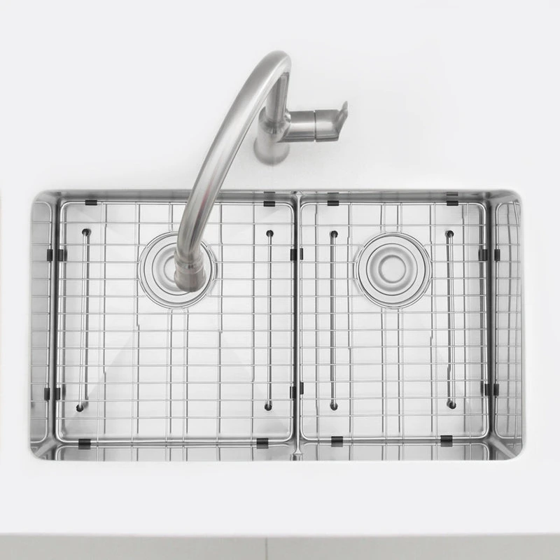 32" X 18" Stainless Steel Double Basin Low Divider Undermount Kitchen Sink 13 32" X 18" Stainless Steel Double Basin Low Divider Undermount Kitchen Sink - Image 11