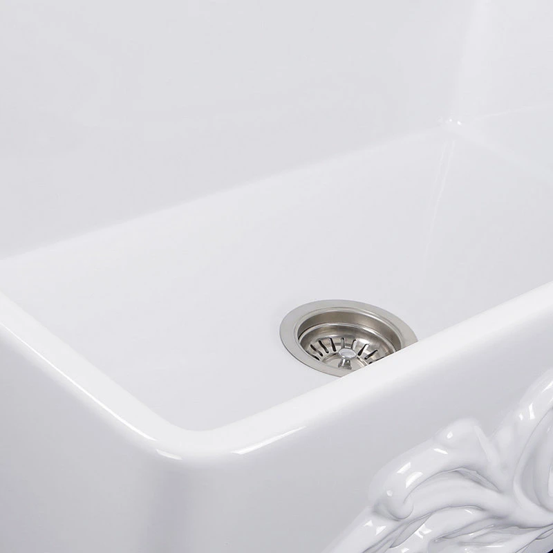 Nantucket Sinks 30-Inch Farmhouse Fireclay Sink With Filigree Apron 6 Nantucket Sinks 30-Inch Farmhouse Fireclay Sink With Filigree Apron - Image 4