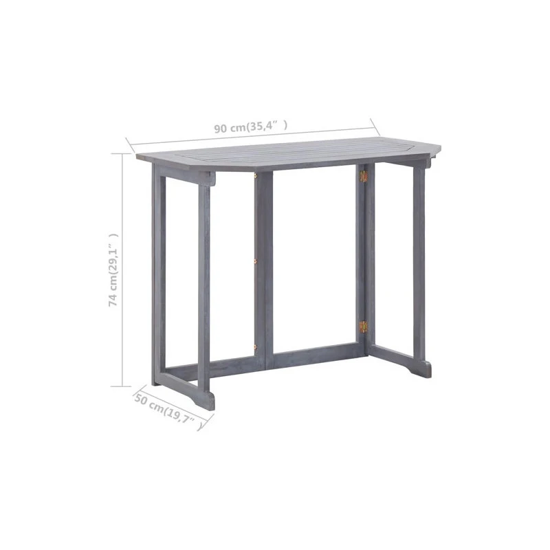 VidaXL Solid Wood Acacia Folding Balcony Table Wooden Outdoor Folding Kitchen 10 VidaXL Solid Wood Acacia Folding Balcony Table Wooden Outdoor Folding Kitchen - Image 8