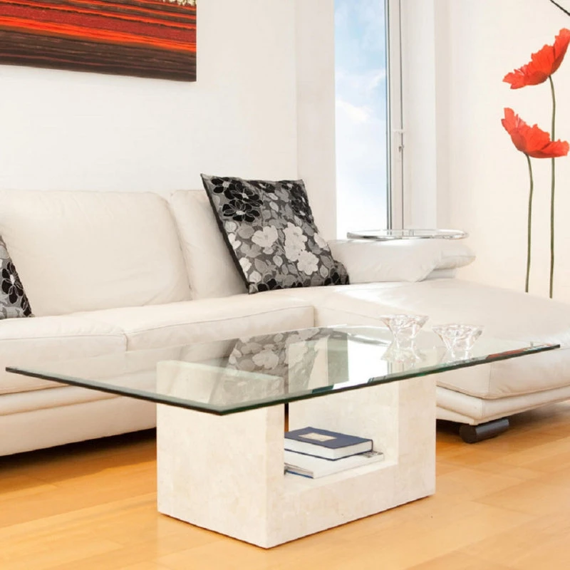 1/2 Inch Thick Beveled Polished Tempered Square Glass Table Top, 12" 4 1/2 Inch Thick Beveled Polished Tempered Square Glass Table Top, 12" - Image 2