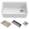 Bellucci 30" Undermount Granite Composite Single Bowl Sink, White 1 Bellucci 30" Undermount Granite Composite Single Bowl Sink, White -Whole House Kitchenware 3e214e9100e5e978 5675 w800 h800 b1 p0
