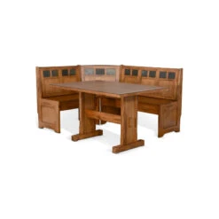 L-Shaped Rustic Brown Breakfast Nook Reversible Storage Bench With Back Support -Whole House Kitchenware 3f7135d00222c0cb 8910 w800 h800 b1 p0