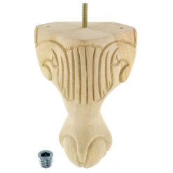 6-1/2" High Unfinished Solid Hardwood Sofa And Chair Bun Feet