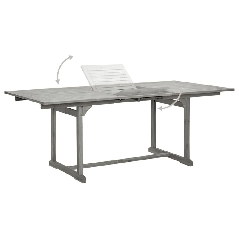 VidaXL Solid Acacia Wood Patio Dining Table (59.1"-78.7")x39.4" Garden Table 6 VidaXL Solid Acacia Wood Patio Dining Table (59.1"-78.7")x39.4" Garden Table - Image 4