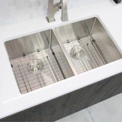 30"L X 18"W Stainless Steel Double Basin Dual Mount Kitchen Sink With Grids 28 30"L X 18"W Stainless Steel Double Basin Dual Mount Kitchen Sink With Grids -Whole House Kitchenware 4081693600a6f94a 5797 w800 h800 b0 p0