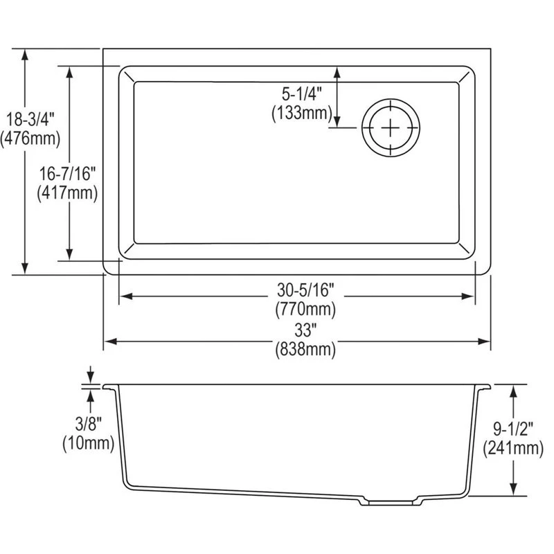 ELGU13322GS0 Quartz Classic 33" X 18-3/4" X 9-1/2", Undermount Sink, Greystone 10 ELGU13322GS0 Quartz Classic 33" X 18-3/4" X 9-1/2", Undermount Sink, Greystone - Image 8
