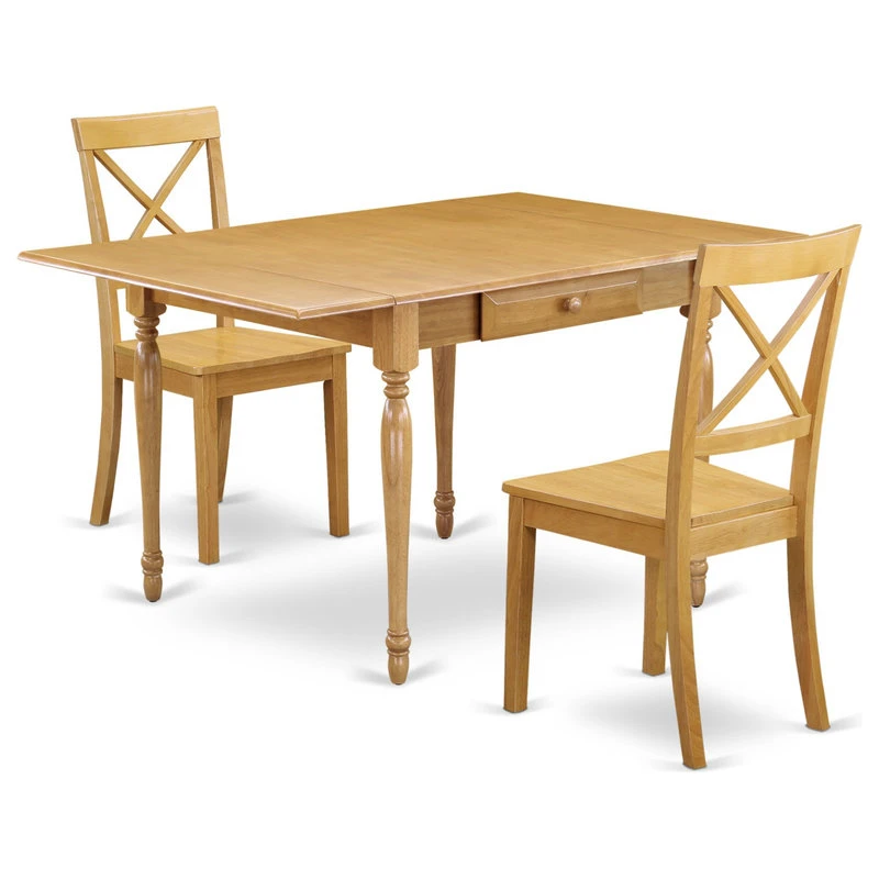 3-Piece Sets-Kitchen Table, 2 Dining Chairs, Wooden, Drop Leaf Table, Oak 3 3-Piece Sets-Kitchen Table, 2 Dining Chairs, Wooden, Drop Leaf Table, Oak