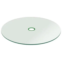 Patio Glass Table Top: 48” Round 1/4 Thick Flat Tempered With 2” Hole