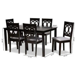 Lenoir Modern Grey Fabric Espresso Brown Finished Wood 7-Piece Dining Set -Whole House Kitchenware 43c185c30e9d2507 8052 w800 h800 b1 p0