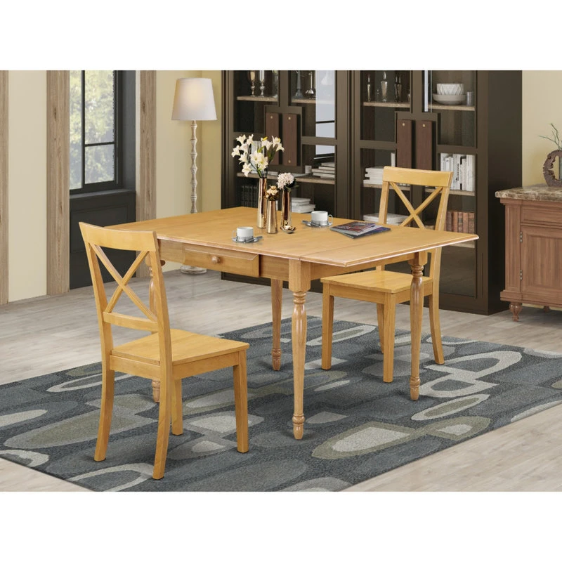 3-Piece Sets-Kitchen Table, 2 Dining Chairs, Wooden, Drop Leaf Table, Oak 5 3-Piece Sets-Kitchen Table, 2 Dining Chairs, Wooden, Drop Leaf Table, Oak - Image 3