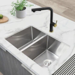 AZUNI 27"L X 18"L Double Bowl 60/40 Dualmount 16G Reversible Kitchen Sink -Whole House Kitchenware 45011d120000e55f 5598 w800 h800 b0 p0