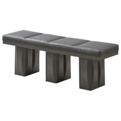 Voight 6 Piece Pedestal Dining Set, Gray Wood And Vinyl, Table, Table, 4 Chairs -Whole House Kitchenware 4511790500d5902b 8483 w800 h800 b1 p0