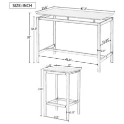 5-Piece Kitchen Counter Height Table Set, Industrial Dining Table With 4 Chairs -Whole House Kitchenware 45313d420fb1ecd4 4967 w800 h800 b1 p0