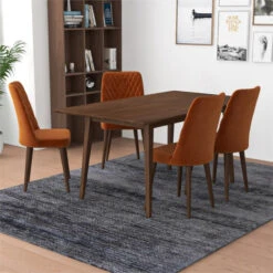 Alpen Mid Century Modern Solid Wood 5 Piece Dining Room & Kitchen Set -Whole House Kitchenware 4621c86b036f6fd1 4048 w800 h800 b0 p0