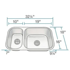 R1-1024B Double Bowl Stainless Steel Sink, 16-Gauge, Wide Right -Whole House Kitchenware 47e1fedf0c891605 3902 w800 h800 b1 p0