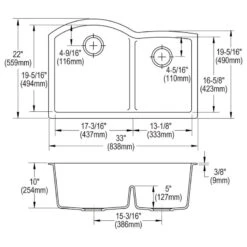 ELGHU3322RWH0 Quartz Classic 33" Undermount Sink With Aqua Divide, White -Whole House Kitchenware 48d19b7a0e6019e9 1416 w800 h800 b1 p0
