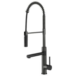 2-Function 1-Handle Pulldown Pot Filler Kitchen Faucet, Matte Black/Stainless
