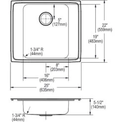 DRKAD2522554 Lustertone Classic Stainless Steel 25" X 22" Classroom ADA Sink -Whole House Kitchenware 4981d4d20e601adc 1378 w800 h800 b1 p0