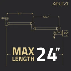 24" Wall Mounted Pot Filler With Dual Swivel, Matte Black And Brushed Gold -Whole House Kitchenware 4a6184c402c8a82c 6603 w800 h800 b0 p0