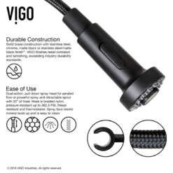 VIGO Edison Pull-Down Kitchen Faucet, Matte Black 18 VIGO Edison Pull-Down Kitchen Faucet, Matte Black -Whole House Kitchenware 4c613b260f59e325 8454 w800 h800 b1 p0