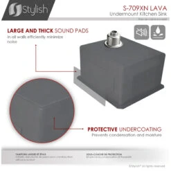 STYLISH 16in Graphite Black Single Bowl Undermount Stainless Steel Kitchen Sink -Whole House Kitchenware 4db1a45900d9dc0b 8173 w800 h800 b1 p0