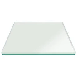 1/2 Inch Thick Beveled Polished Tempered Square Glass Table Top, 12"