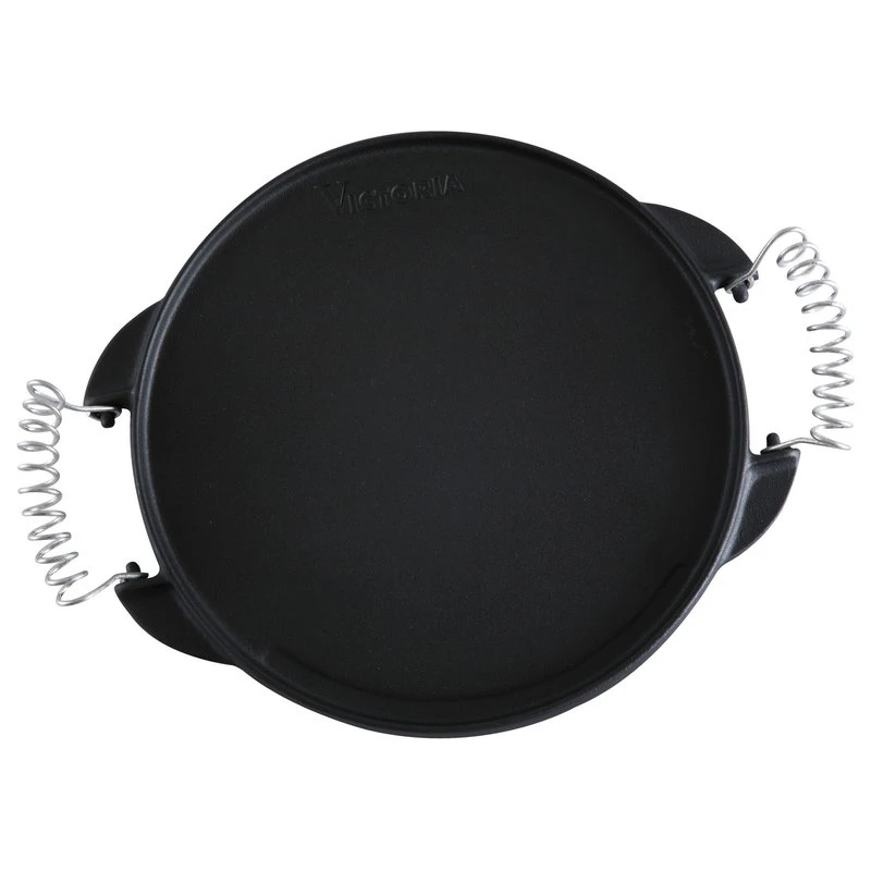 Victoria 10" Round Reversible Cast Iron Griddle With Handles, Medium, Seasoned 4 Victoria 10" Round Reversible Cast Iron Griddle With Handles, Medium, Seasoned - Image 2