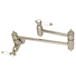 Kingston Brass Wall Mount Pot Filler Kitchen Faucet, Polished Nickel