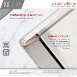 15 Inch Workstation Single Bowl Undermount 16 Gauge Stainless Steel Kitchen -Whole House Kitchenware 4ee1a6bf00006994 5475 w800 h800 b0 p0