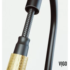 VIGO Bristol Pull-Down Kitchen Faucet With Soap Dispenser, Matte Brushed Gold/Ma -Whole House Kitchenware 505184e90f8ece86 6676 w800 h800 b1 p0