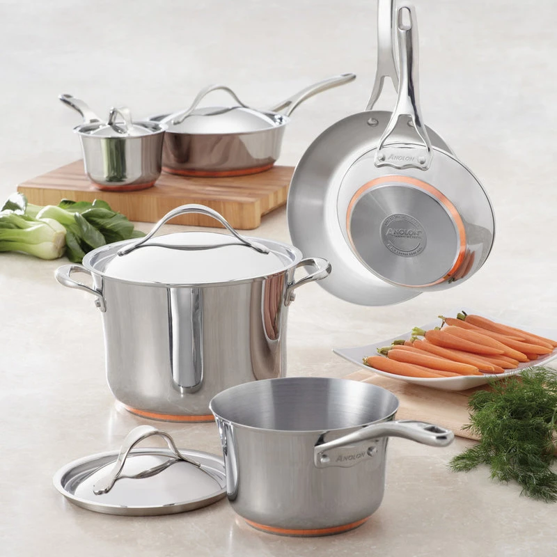 Nouvelle Copper Stainless Steel 10-Piece Cookware Set 4 Nouvelle Copper Stainless Steel 10-Piece Cookware Set - Image 2