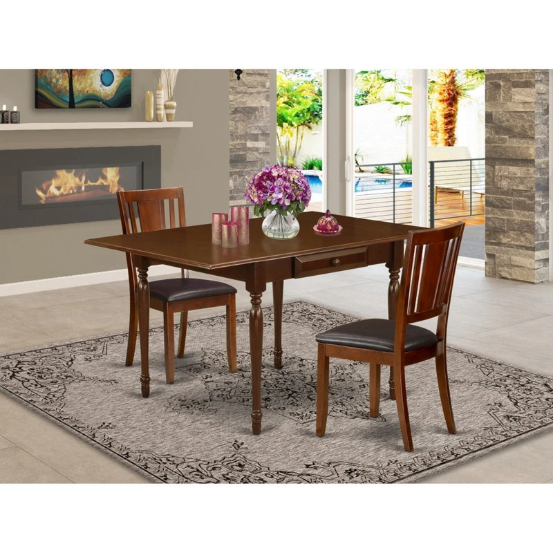 3-Piece Table Set Table, 2 Dining Chairs, Drop Leaf Table, Panel Back Chairs 5 3-Piece Table Set Table, 2 Dining Chairs, Drop Leaf Table, Panel Back Chairs - Image 3