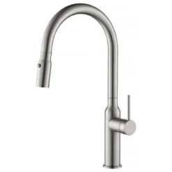 KIBI Hilo Single Handle Pull Down Kitchen Faucet, Brush Nickel, W/O Soap Dispens