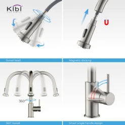 Casa Single Handle Pull Down Faucet, Brush Nickel, W/O Soap Dispenser -Whole House Kitchenware 592164ba0f1c5809 5971 w800 h800 b0 p0