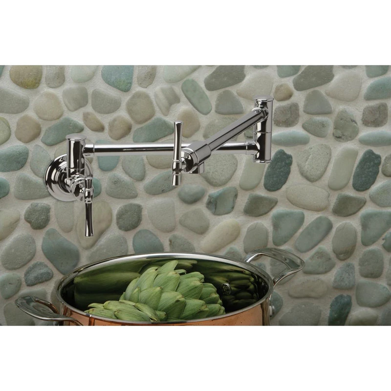 Elkay Explore Wall Mount Pot Filler Kitchen Faucet W/ Lever Handles, Chrome 4 Elkay Explore Wall Mount Pot Filler Kitchen Faucet W/ Lever Handles, Chrome - Image 2