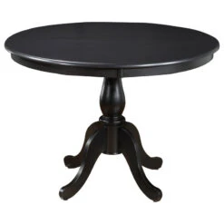 Bella 42" Round Pedestal Table, Antique Black