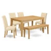 East West Furniture Capri 6-piece Wood Dining Set In Oak/Brown -Whole House Kitchenware 5c4161cd01b19962 6819 w800 h800 b1 p0