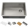 Undermount Stainless Steel 1-Bowl Kitchen Sink With Accessories, 27" Kwu110-27
