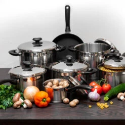 YBM Home 18/10 Stainless Steel Stock Pot, Induction Compatible, Black, 9 Quart -Whole House Kitchenware 5d413b7c01a7f42e 0575 w800 h800 b0 p0