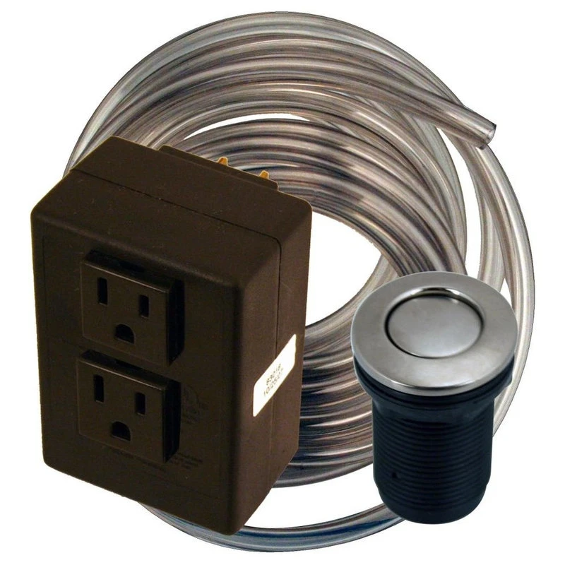 Disposal Air Switch And Dual Outlet Control Box, Satin Nickel 3 Disposal Air Switch And Dual Outlet Control Box, Satin Nickel