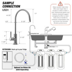 ISpring US31 Classic 3-Stage Under Sink Water Filtration System, Tankless -Whole House Kitchenware 5e6125d200905414 4589 w800 h800 b1 p0