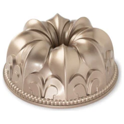Nordic Ware Non-Stick Cast Aluminum Fleur De Lis Bundt Pan, 9 Inch