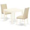 3-Piece Kitchen Set, Table, 2 Chairs, Cream Chairs Seat-Rubber Wood Legs, White -Whole House Kitchenware 5f51c04e0f6b064e 7827 w800 h800 b1 p0