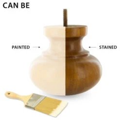 3" Highx6-3/4" OD Unfinished Solid Hardwood Round Bun Feet -Whole House Kitchenware 5f91645d0bc4a817 0070 w800 h800 b1 p0 1 2